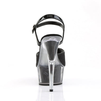 DELIGHT-609-5G 6" Heel Black Glitter Pole Dancing Platforms-Pleaser- Sexy Shoes Fetish Footwear