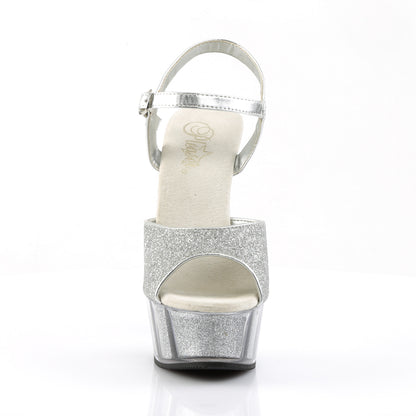 DELIGHT-609-5G 6" Heel Silver Glitter Pole Dancing Platforms-Pleaser- Sexy Shoes Alternative Footwear