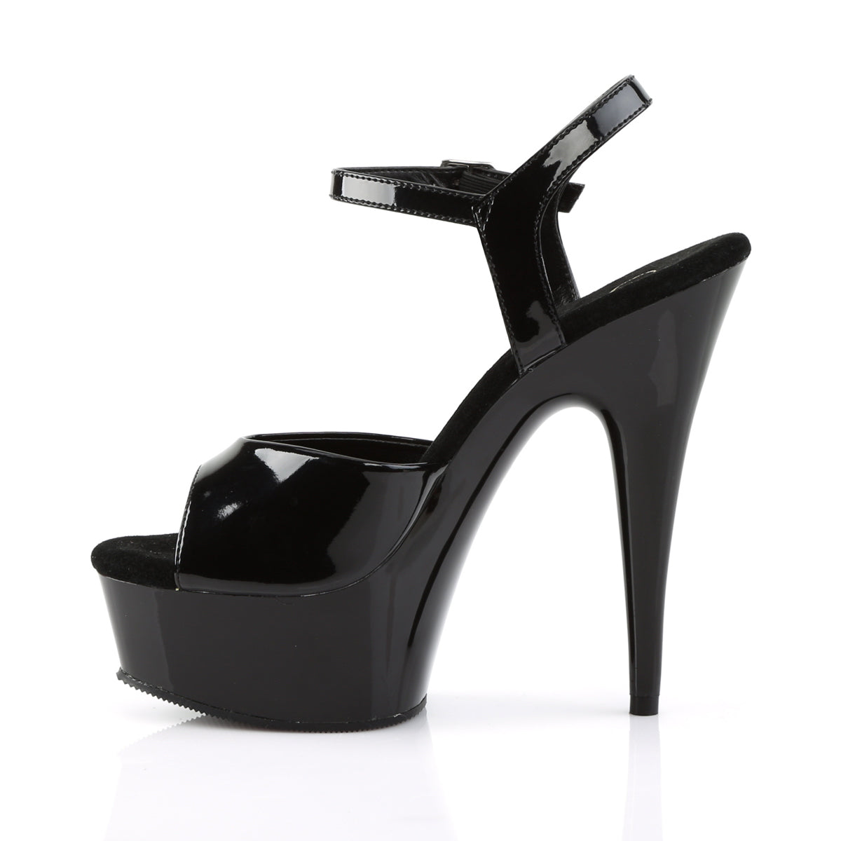 DELIGHT-609 6" Heel Black Patent Pole Dancing Platforms-Pleaser- Sexy Shoes Pole Dance Heels