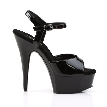 DELIGHT-609 6" Heel Black Patent Pole Dancing Platforms-Pleaser- Sexy Shoes Fetish Heels