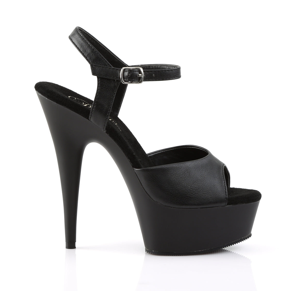 DELIGHT-609 Pleaser 6 Inch Heel Black Pole Dancing Platform-Pleaser- Sexy Shoes Fetish Heels