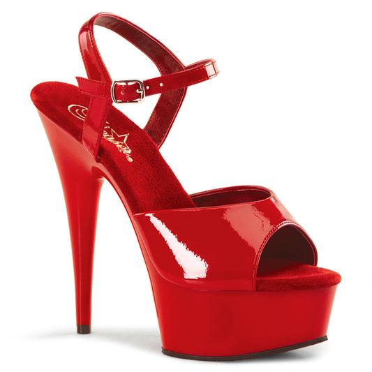 DELIGHT-609 Pleaser 6 Inch Heel Red Pole Dancing Platforms-Pleaser- Sexy Shoes