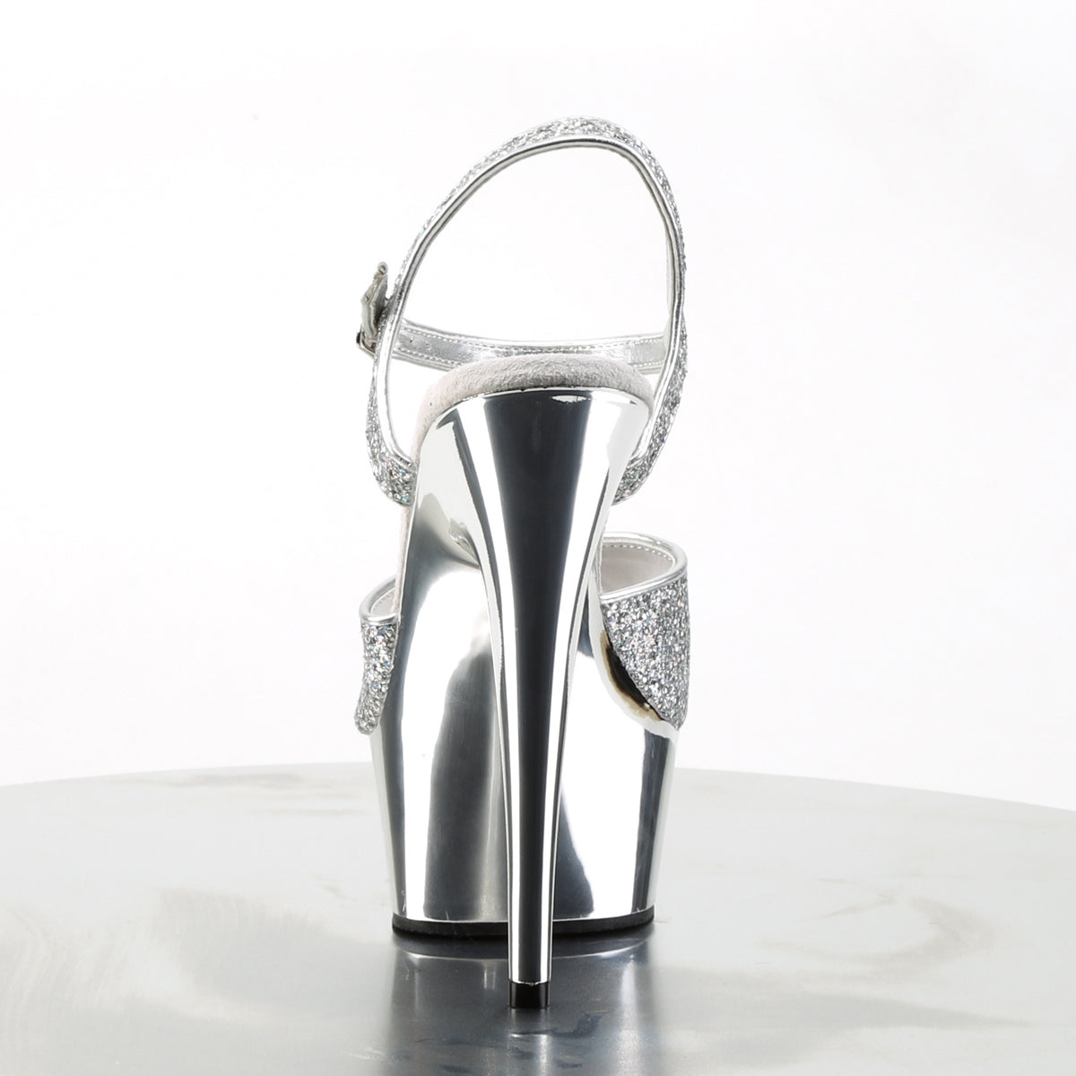 DELIGHT-609G 6" Heel Silver Glitter Pole Dancing Platforms-Pleaser- Sexy Shoes Fetish Footwear