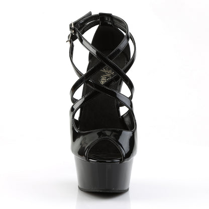 DELIGHT-612 Pleaser 6 Inch Heel Black Pole Dancing Platforms-Pleaser- Sexy Shoes Alternative Footwear