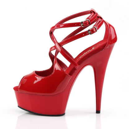 DELIGHT-612 Pleaser 6 Inch Heel Red Pole Dancing Platforms-Pleaser- Sexy Shoes Pole Dance Heels