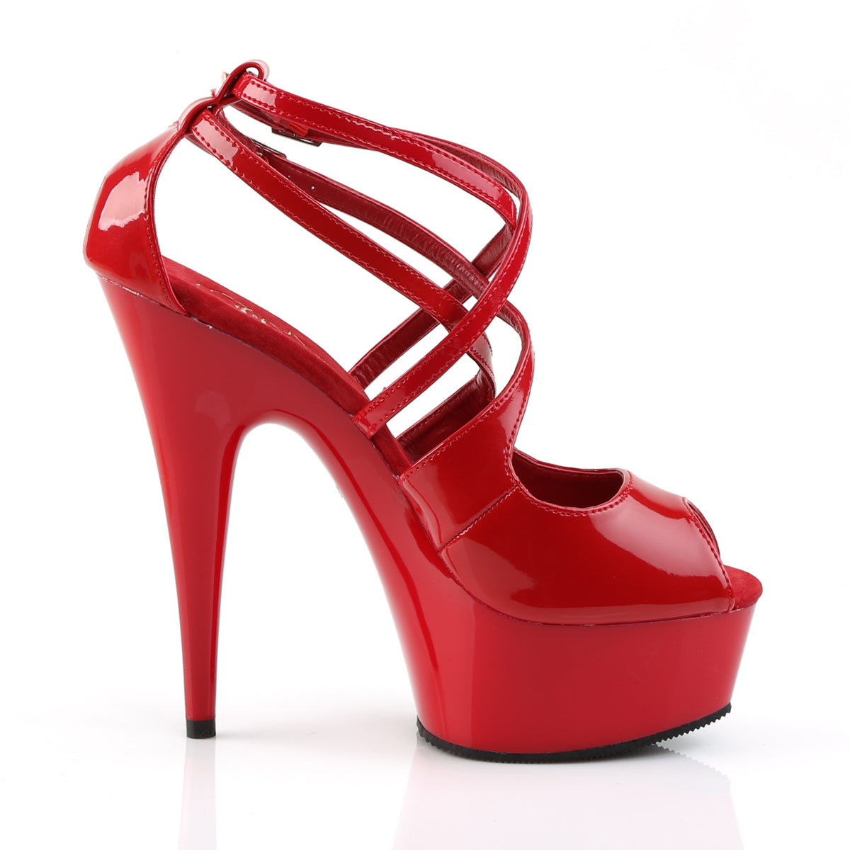 DELIGHT-612 Pleaser 6 Inch Heel Red Pole Dancing Platforms-Pleaser- Sexy Shoes Fetish Heels