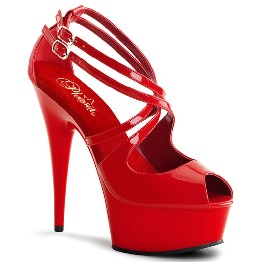 DELIGHT-612 Pleaser 6 Inch Heel Red Pole Dancing Platforms-Pleaser- Sexy Shoes