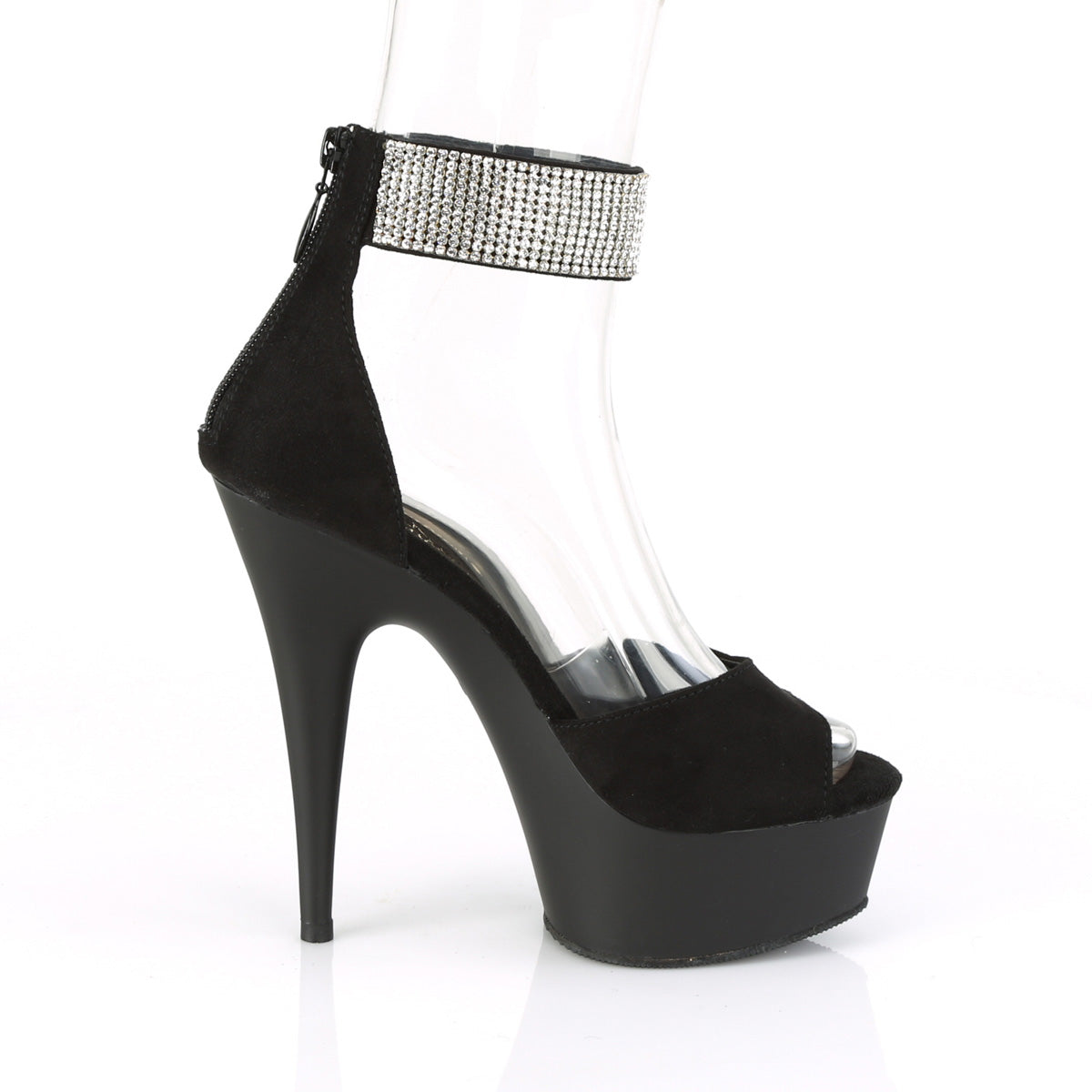 DELIGHT-625 Pleaser 6 Inch Heel Black Pole Dancing Platform-Pleaser- Sexy Shoes Fetish Heels