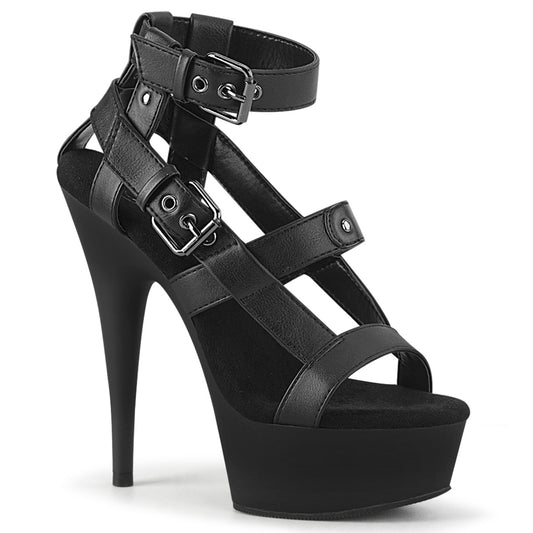 DELIGHT-637 Pleaser 6 Inch Heel Black Pole Dancing Platform-Pleaser- Sexy Shoes