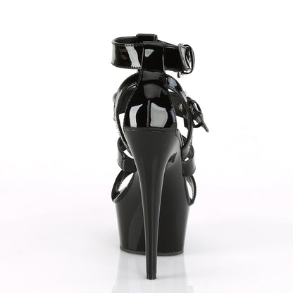 DELIGHT-658 6" Heel Black Patent Pole Dancing Platforms-Pleaser- Sexy Shoes Fetish Footwear