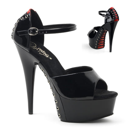 Delight-660FH 6 "Heel Black and Red Pole Dancing-platforms