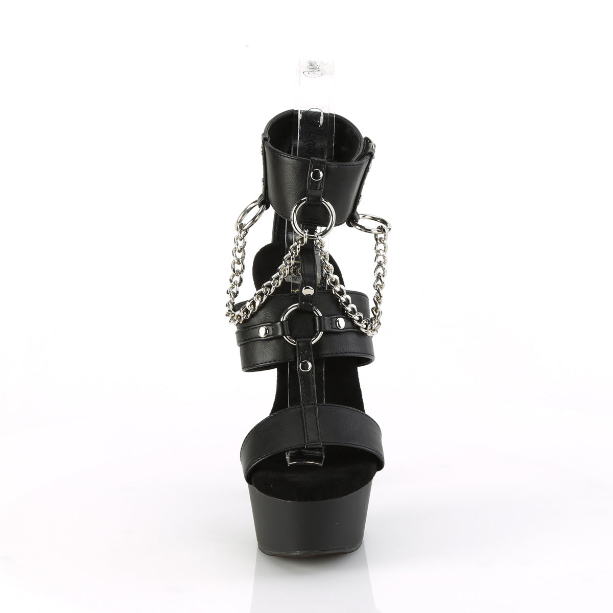 delight 661 pleaser sexy footwear blk faux leather blk matte
