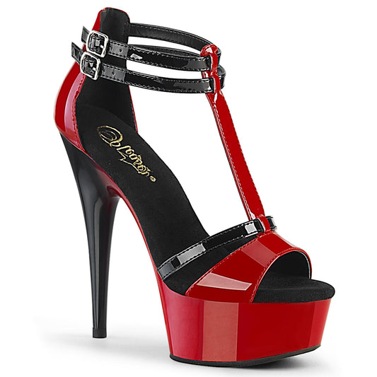 DELIGHT-663 Pleaser 6 Inch Heel Red Pole Dancing Platforms-Pleaser- Sexy Shoes