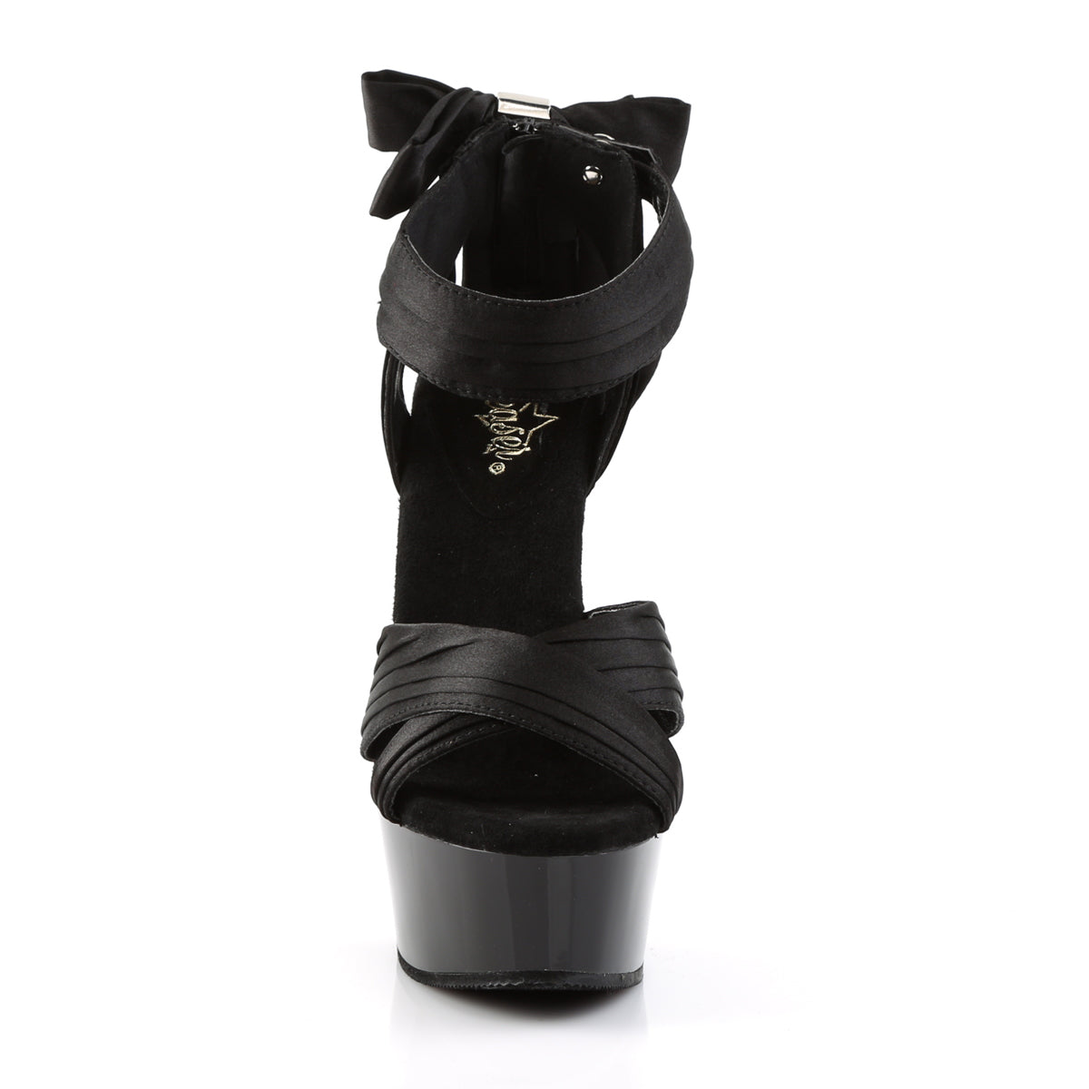 DELIGHT-668 6" Heel Black Satin Pole Dancing Platforms-Pleaser- Sexy Shoes Alternative Footwear