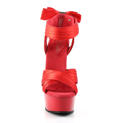 DELIGHT-668 Pleaser 6" Heel Red Satin Pole Dancing Platforms-Pleaser- Sexy Shoes Alternative Footwear
