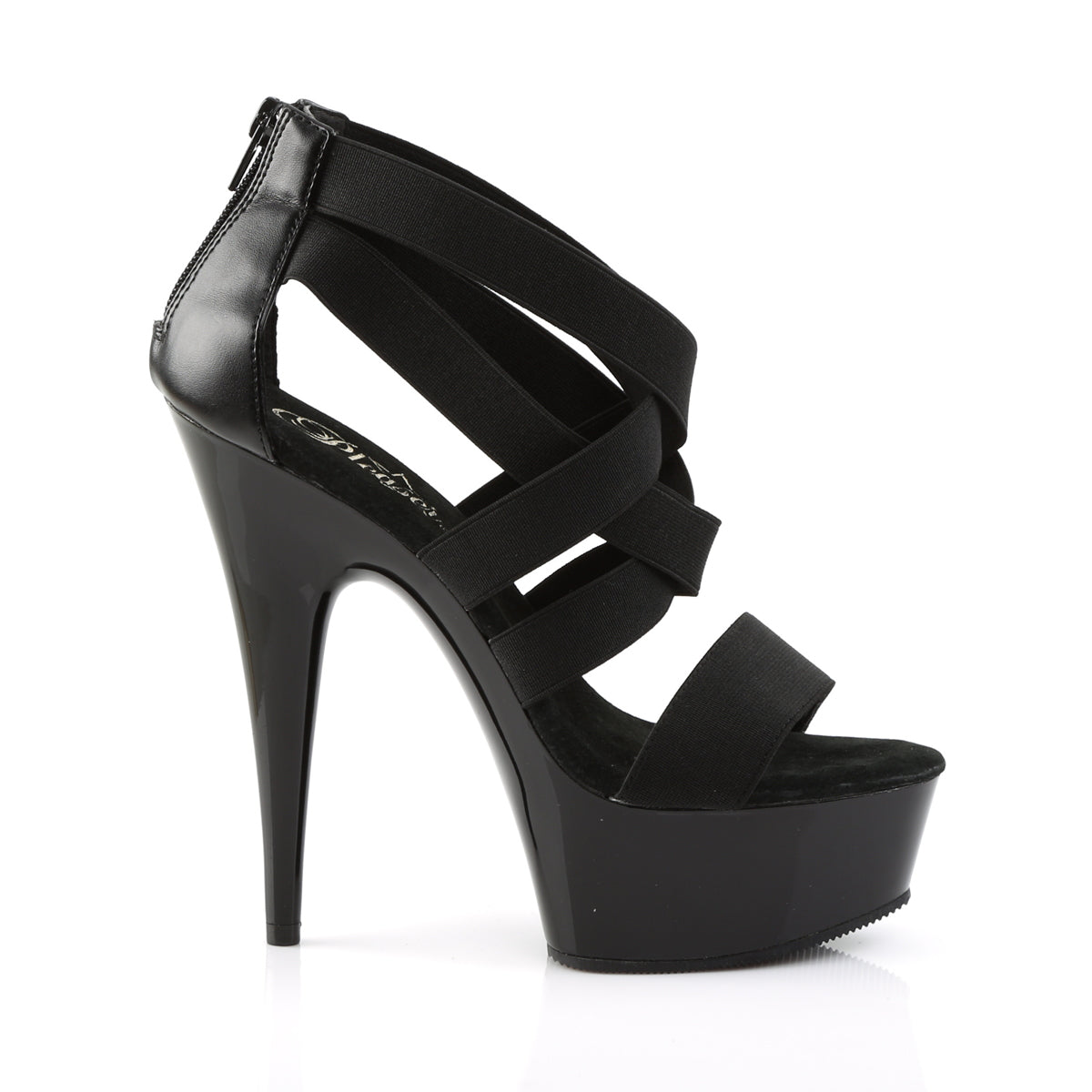 DELIGHT-669 Pleaser 6 Inch Heel Black Pole Dancing Platforms-Pleaser- Sexy Shoes Fetish Heels