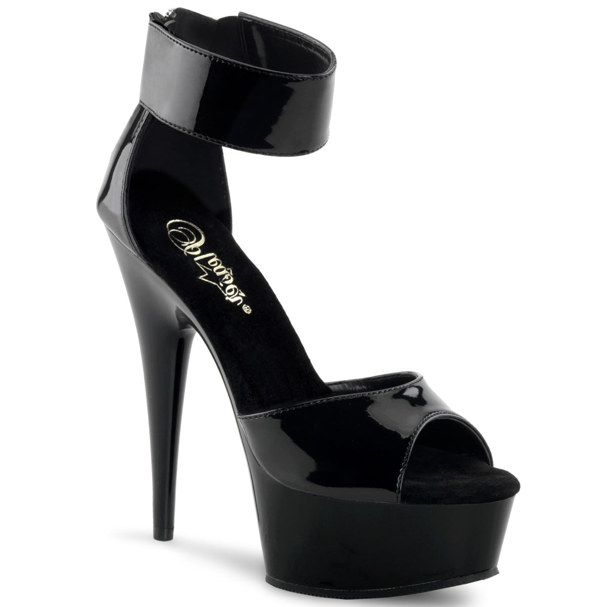 DELIGHT-670-3 Pleaser 6" Heel Black Pole Dancing Platforms-Pleaser- Sexy Shoes