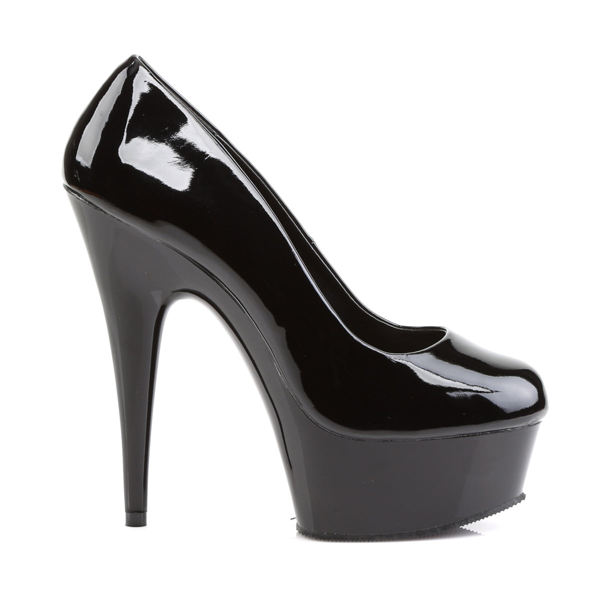 DELIGHT-685 6" Heel Black Patent Pole Dancing Platforms-Pleaser- Sexy Shoes Fetish Heels