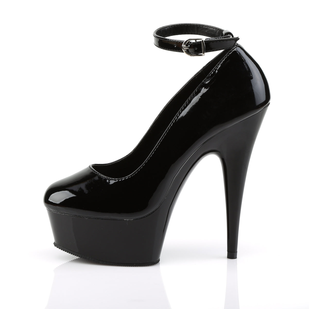 DELIGHT-686 6" Heel Black Patent Pole Dancing Platforms-Pleaser- Sexy Shoes Pole Dance Heels