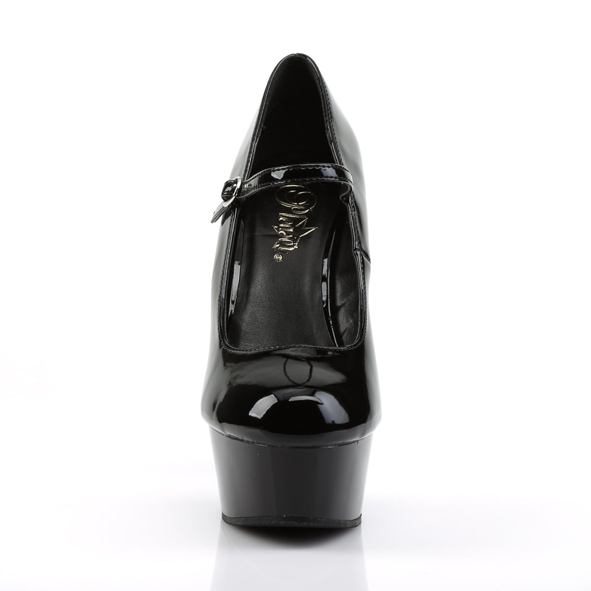 DELIGHT-687 6" Heel Black Patent Pole Dancing Platforms-Pleaser- Sexy Shoes Alternative Footwear