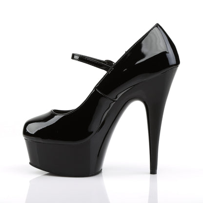 DELIGHT-687 6" Heel Black Patent Pole Dancing Platforms-Pleaser- Sexy Shoes Pole Dance Heels