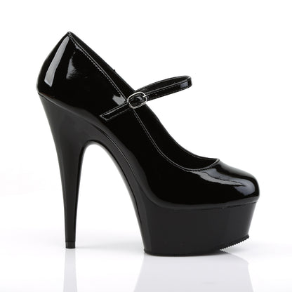 DELIGHT-687 6" Heel Black Patent Pole Dancing Platforms-Pleaser- Sexy Shoes Fetish Heels