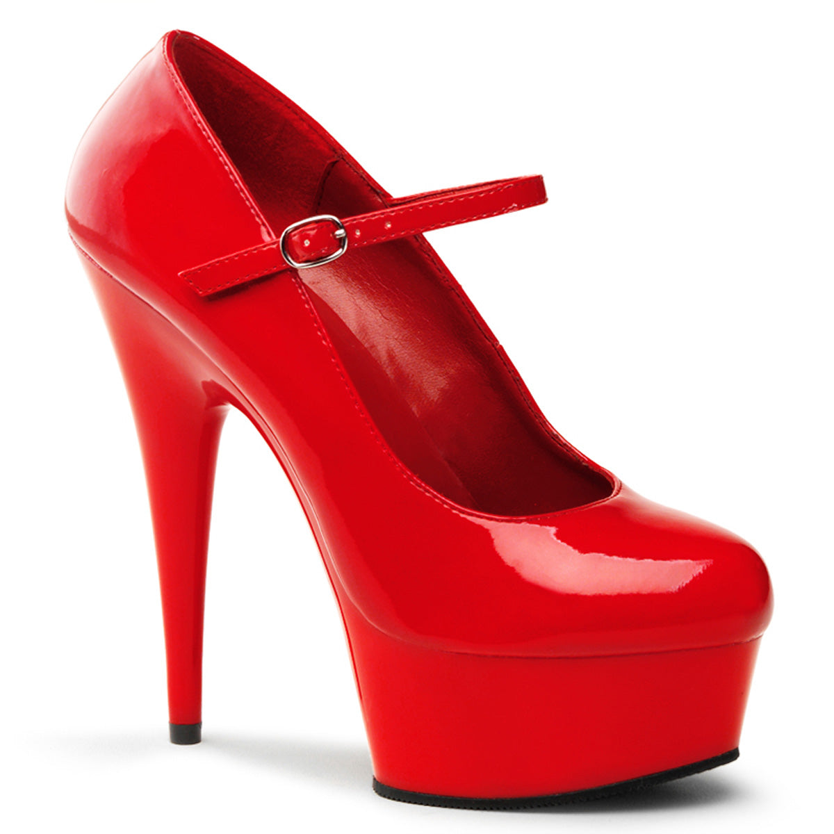 DELIGHT-687 Pleasers 6 Inch Heel Red  Stripper Platforms High Heels