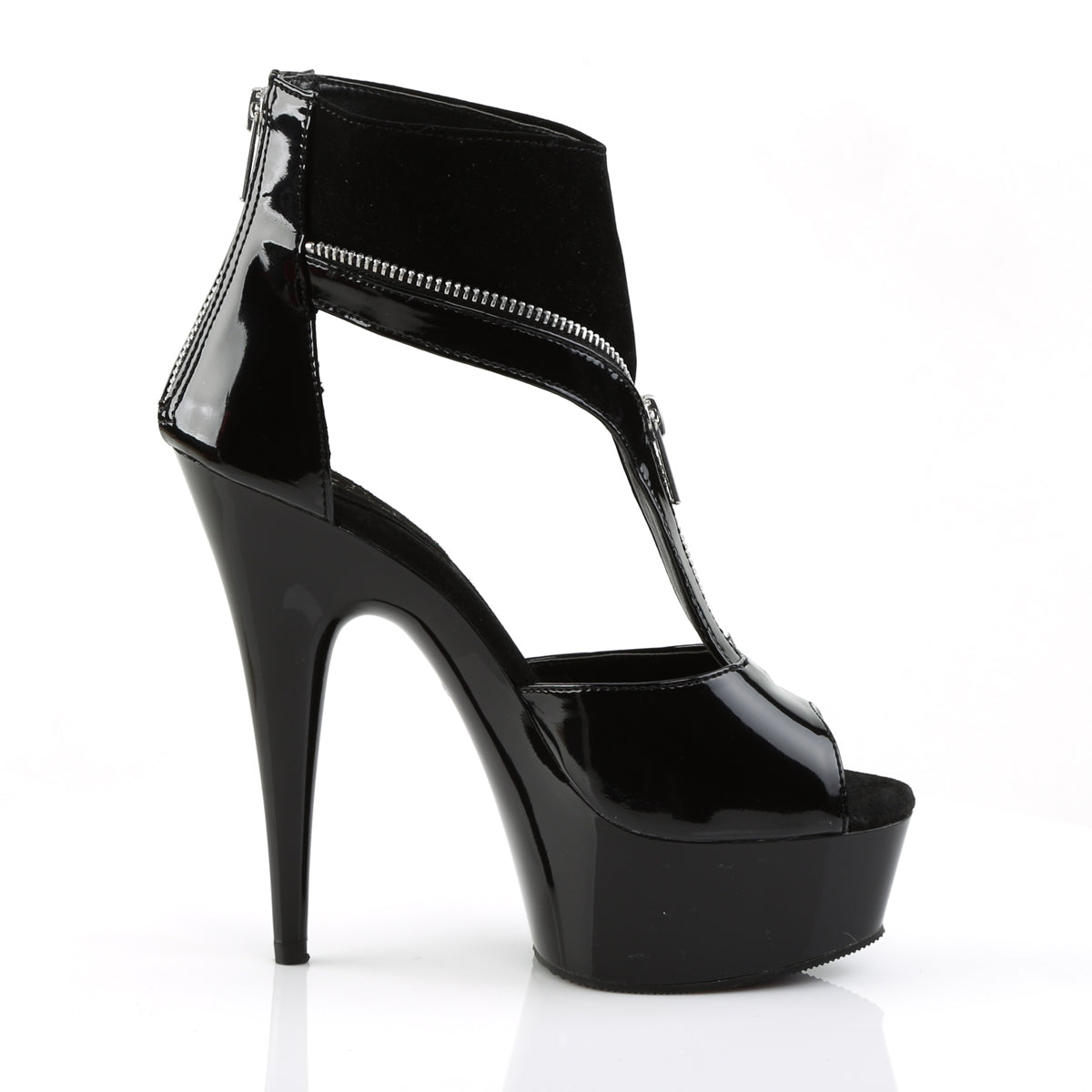 DELIGHT-690 Pleaser 6 Inch Heel Black Pole Dancing Platforms-Pleaser- Sexy Shoes Fetish Heels