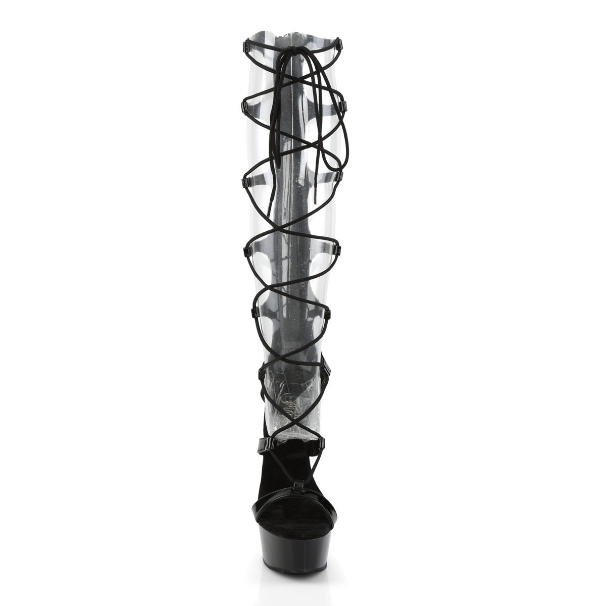delight 698 pleaser sexy shoes 6 inch stiletto heel lace up platforms sandals back