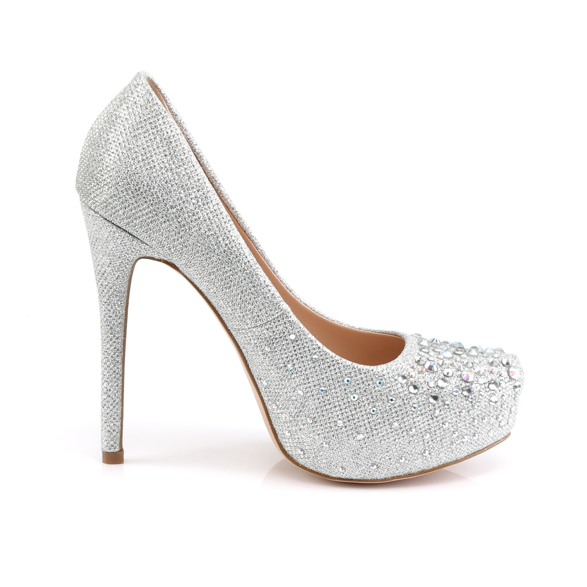 DESTINY-06R Fabulicious 5 Inch Heel Silver Glitter Sexy Shoe-Fabulicious- Sexy Shoes Fetish Heels