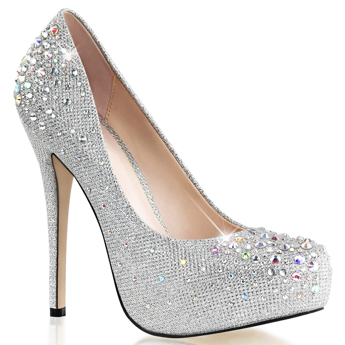 DESTINY-06R Fabulicious 5 Inch Heel Silver Glitter Sexy Shoe