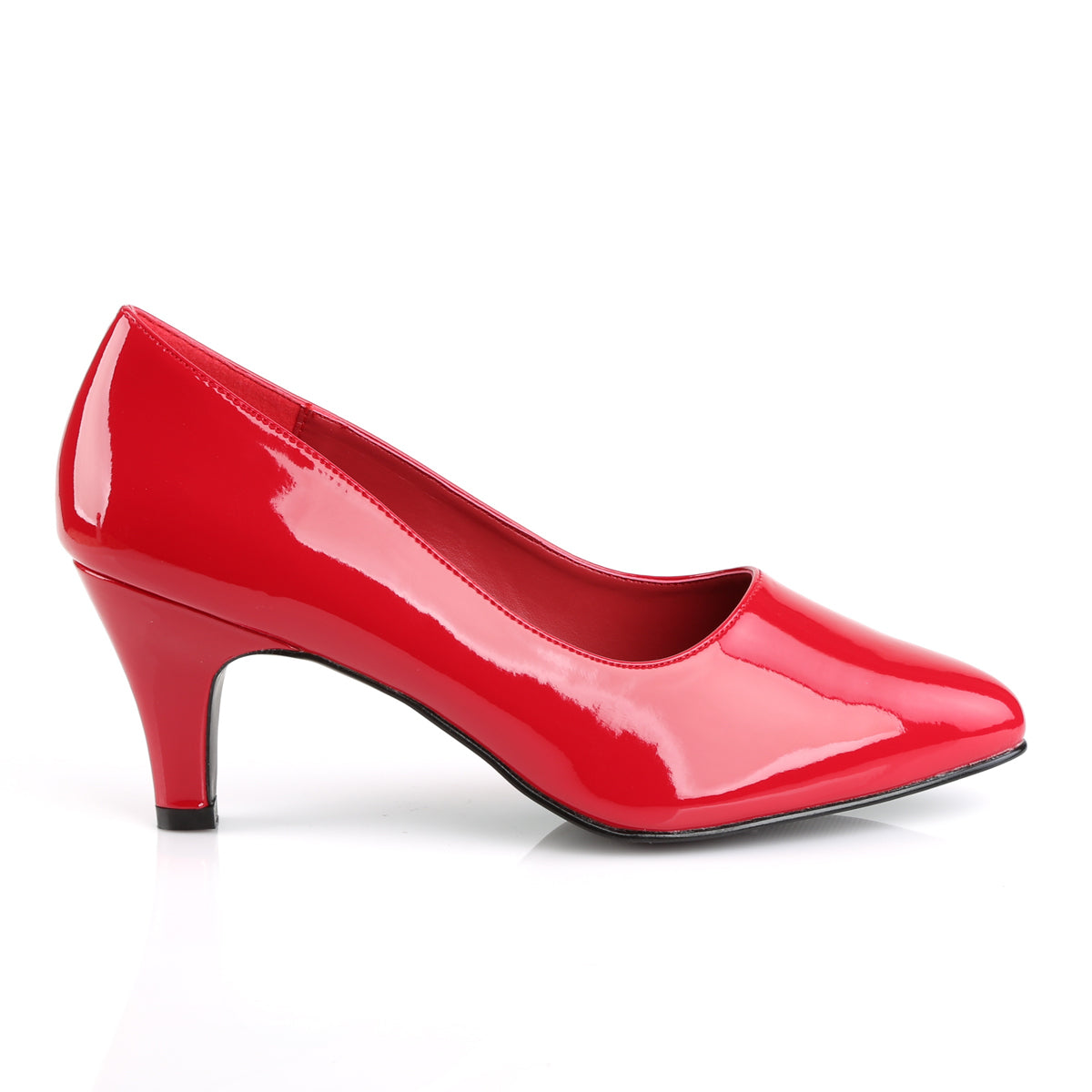 DIVINE-420 Pleaser Pink Label 3" Heel Red Fetish Footwear-Pleaser Pink Label- Large Size Ladies Shoes