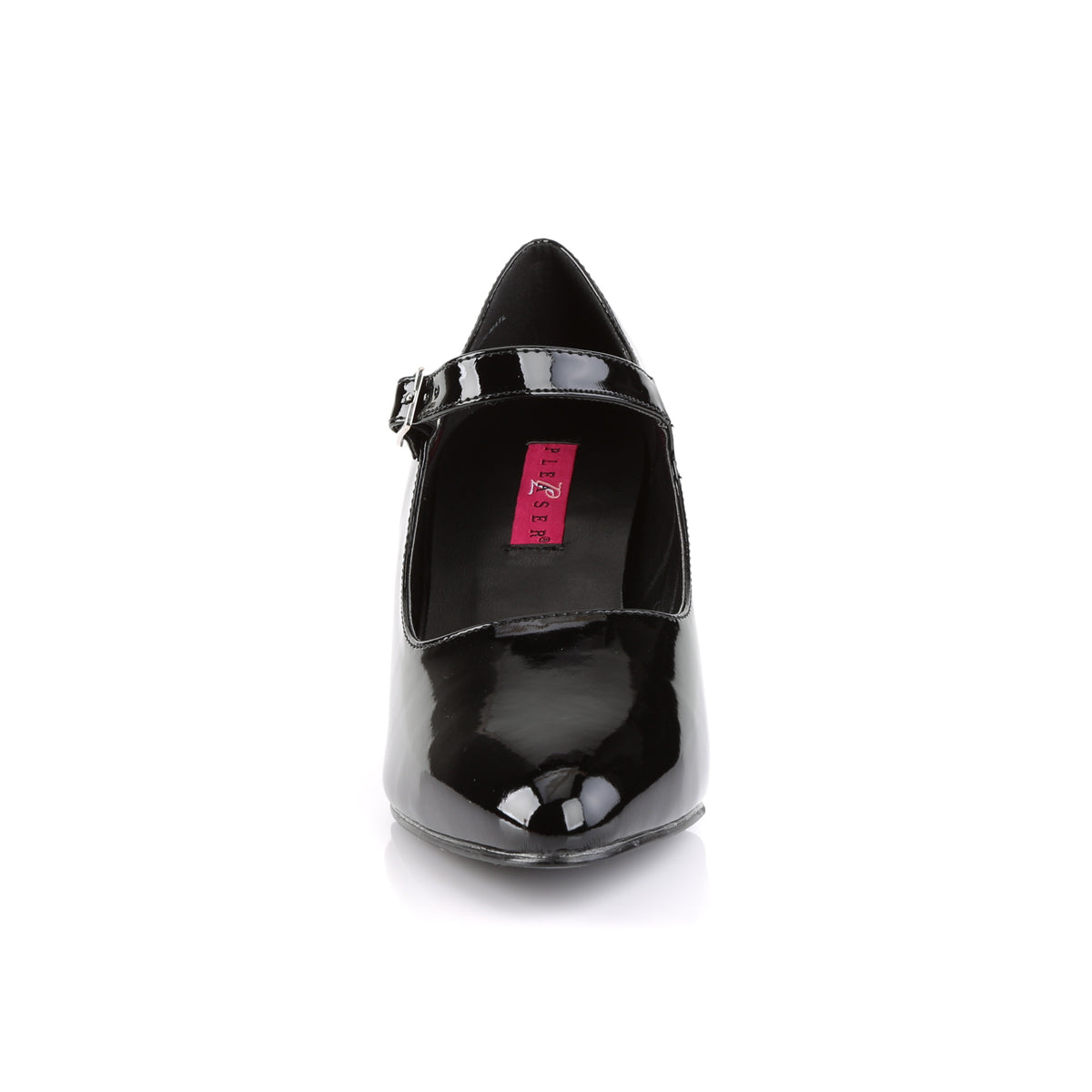 DIVINE-440 Pink Label 3" Heel Black Patent Fetish Footwear-Pleaser Pink Label- Drag Queen Shoes