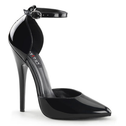 DOMINA-402 Zapatos eróticos de patente negra de heel de 6 pulgadas