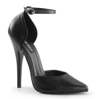 Domina-402 zapatos eróticos de cuero negro de heel de 6 pulgadas