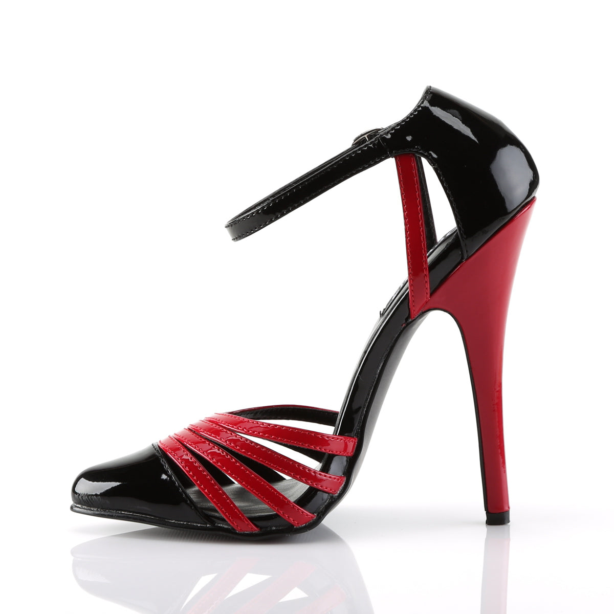 DOMINA 412 Devious 6 Inch Heel Black and Red Exotic Shoes Devious Heels Pole Dance Heels