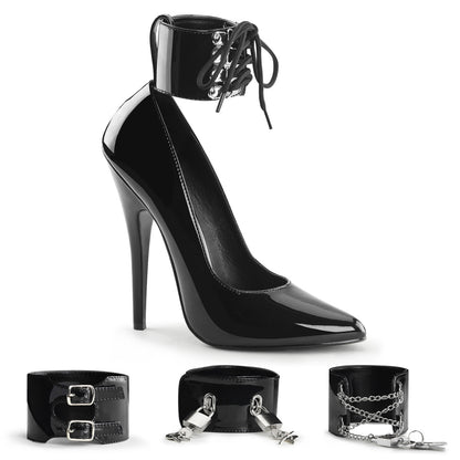 DOMINA-434 Devious 6 Inch Heel Black Patent Erotic Shoes