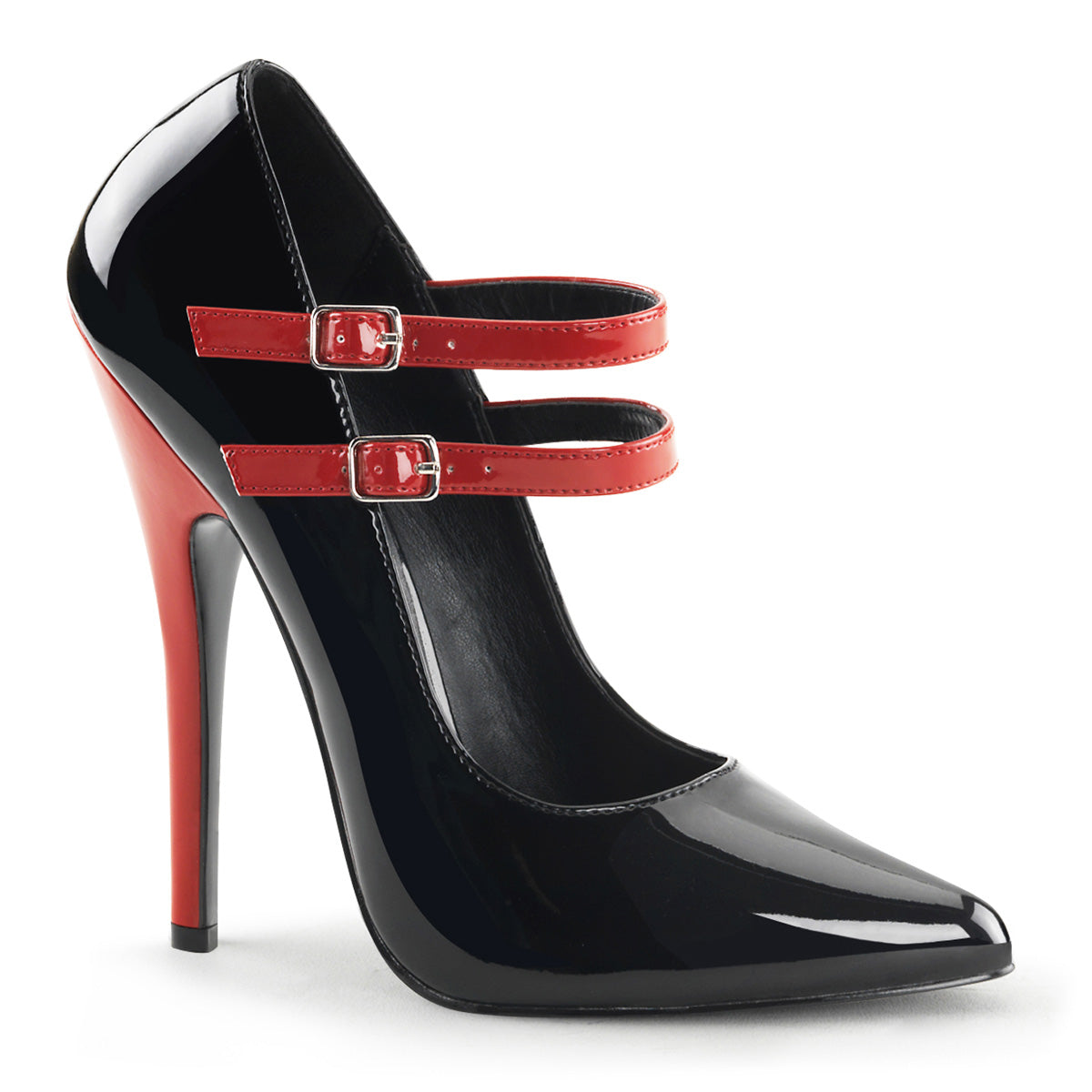 Domina-442 Pantofi de fetișuri devioși 6 "Heel Pantofi negri și roșii – Pole Dancing Shoes Ltd