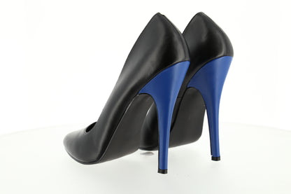 DOMINA-420H Pleaser Blk/Blue PU High Heel Alternative Footwear Discontinued Sale Stock