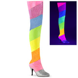 dream 3012rbg_pleaser_pink_label_single_soles_4_inch_heel_pleasers_multi rainbow_multi_glitter