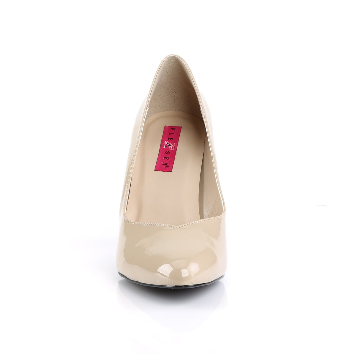 DREAM-420 Pink Label 4Inch Heel Cream Patent Fetish Footwear-Pleaser Pink Label- Drag Queen Shoes
