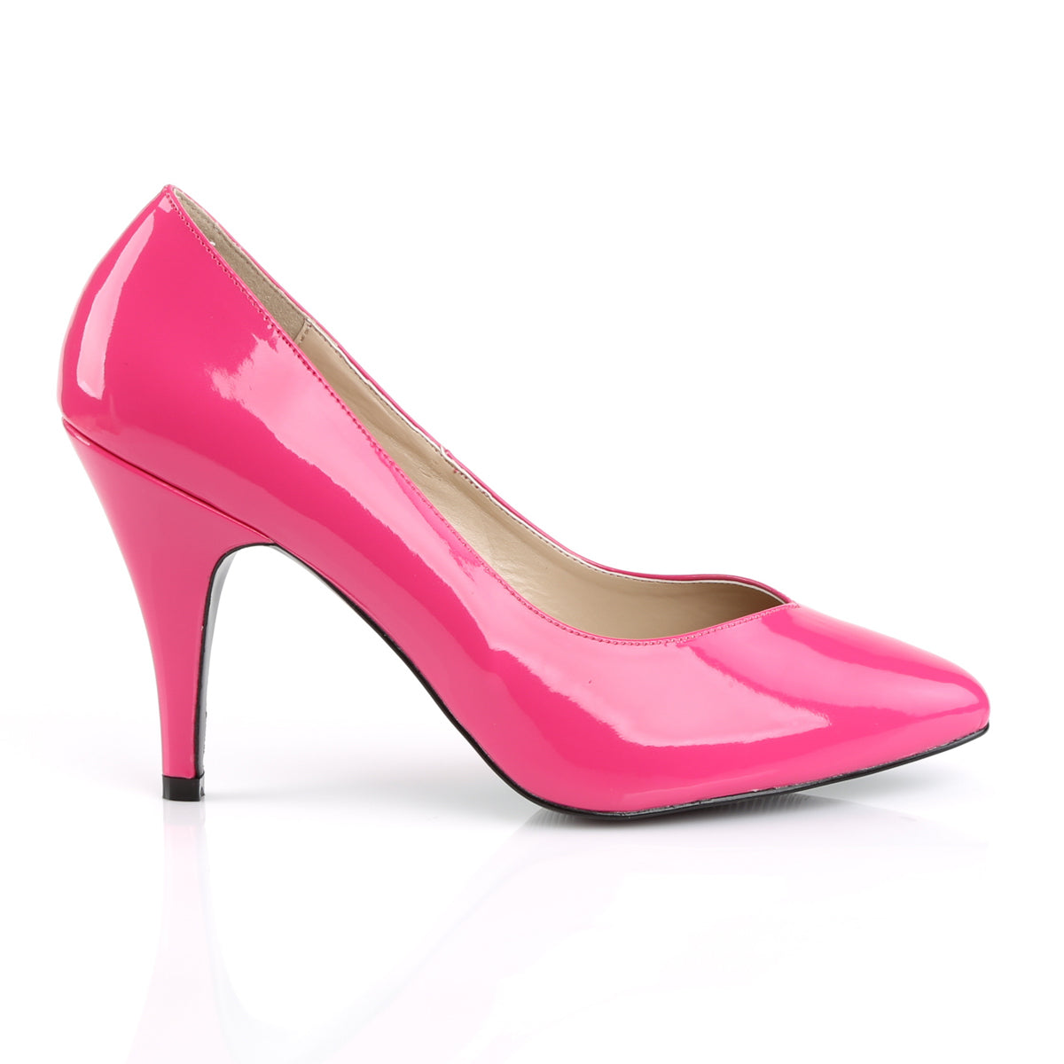 DREAM-420 Pink Label 4" Heel Hot Pink Patent Fetish Footwear-Pleaser Pink Label- Large Size Ladies Shoes