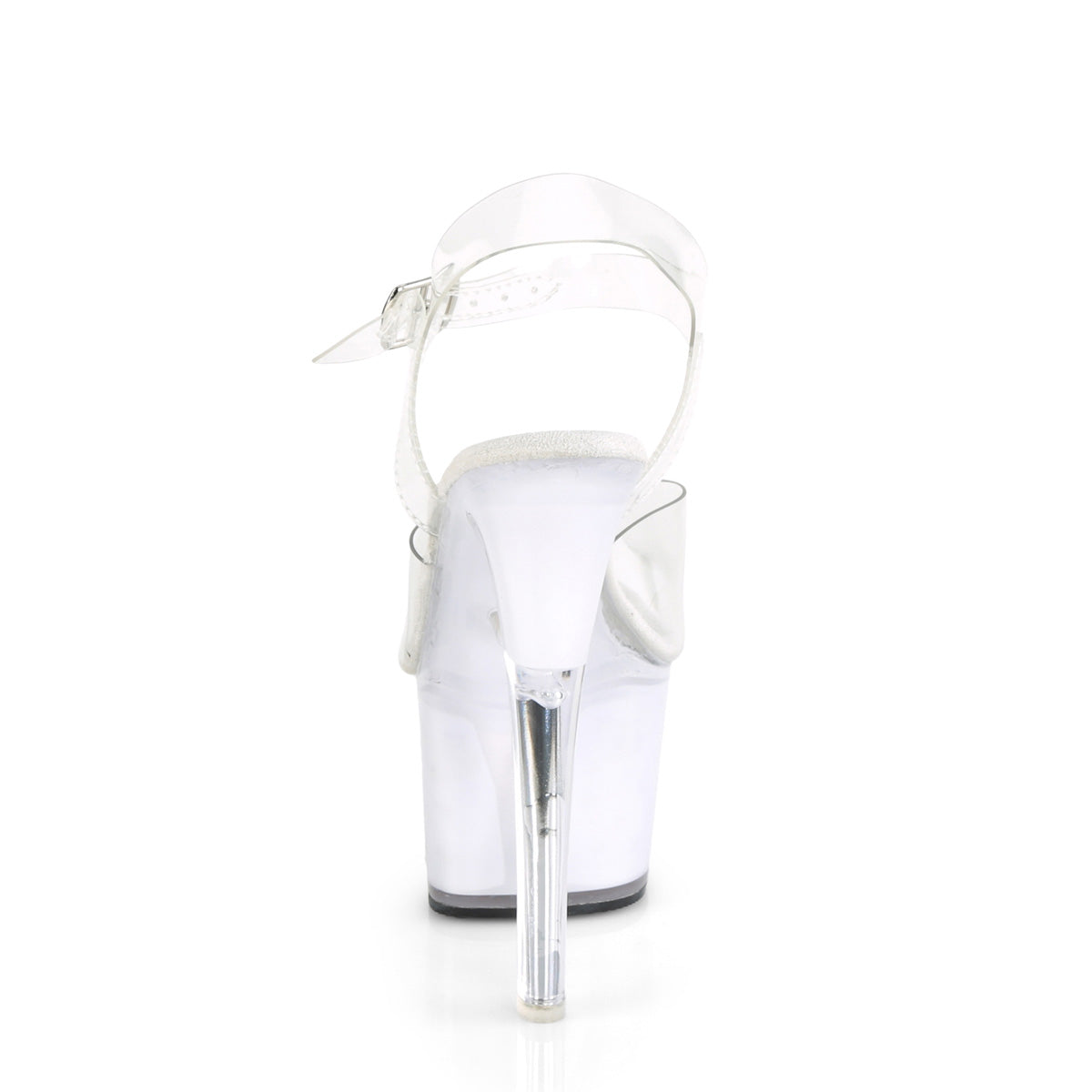 ECHOLITE-708 7" Heel Clear White Glow Pole Dancer Platforms-Pleaser- Sexy Shoes Fetish Footwear