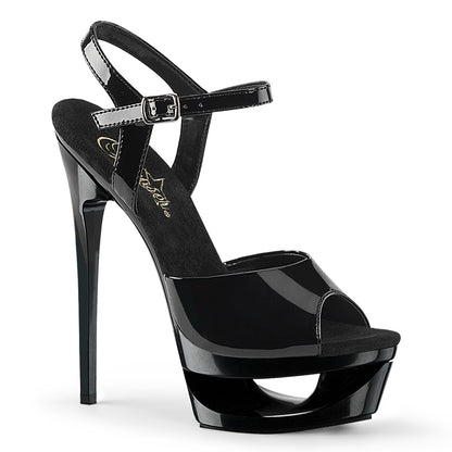 ECLIPSE-609 6.5" Heel Black Patent  Stripper Platforms High Heels