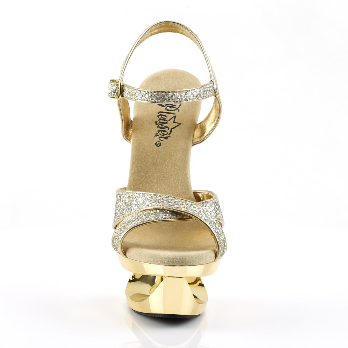 ECLIPSE-619G 6.5" Heel Gold Glitter Pole Dancing Platforms-Pleaser- Sexy Shoes Alternative Footwear