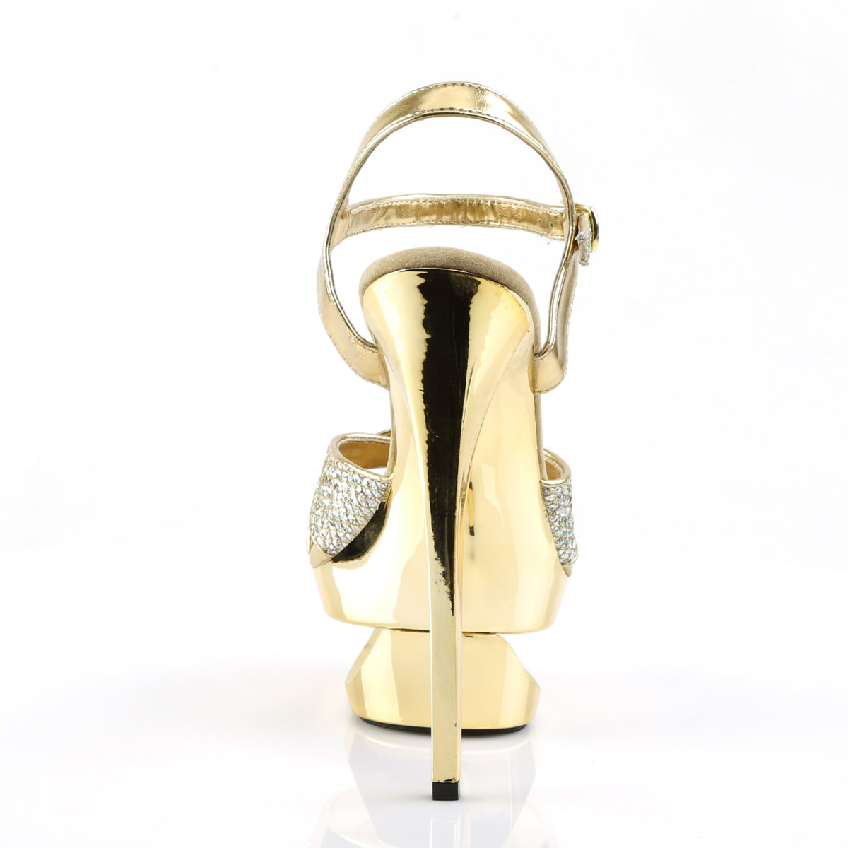 ECLIPSE-619G 6.5" Heel Gold Glitter Pole Dancing Platforms-Pleaser- Sexy Shoes Fetish Footwear