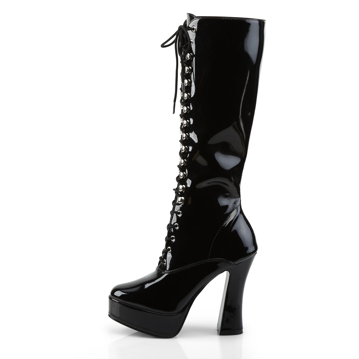 ELECTRA-2020 5 Inch Heel Black Patent Pole Dancing Platforms-Pleaser- Sexy Shoes Pole Dance Heels