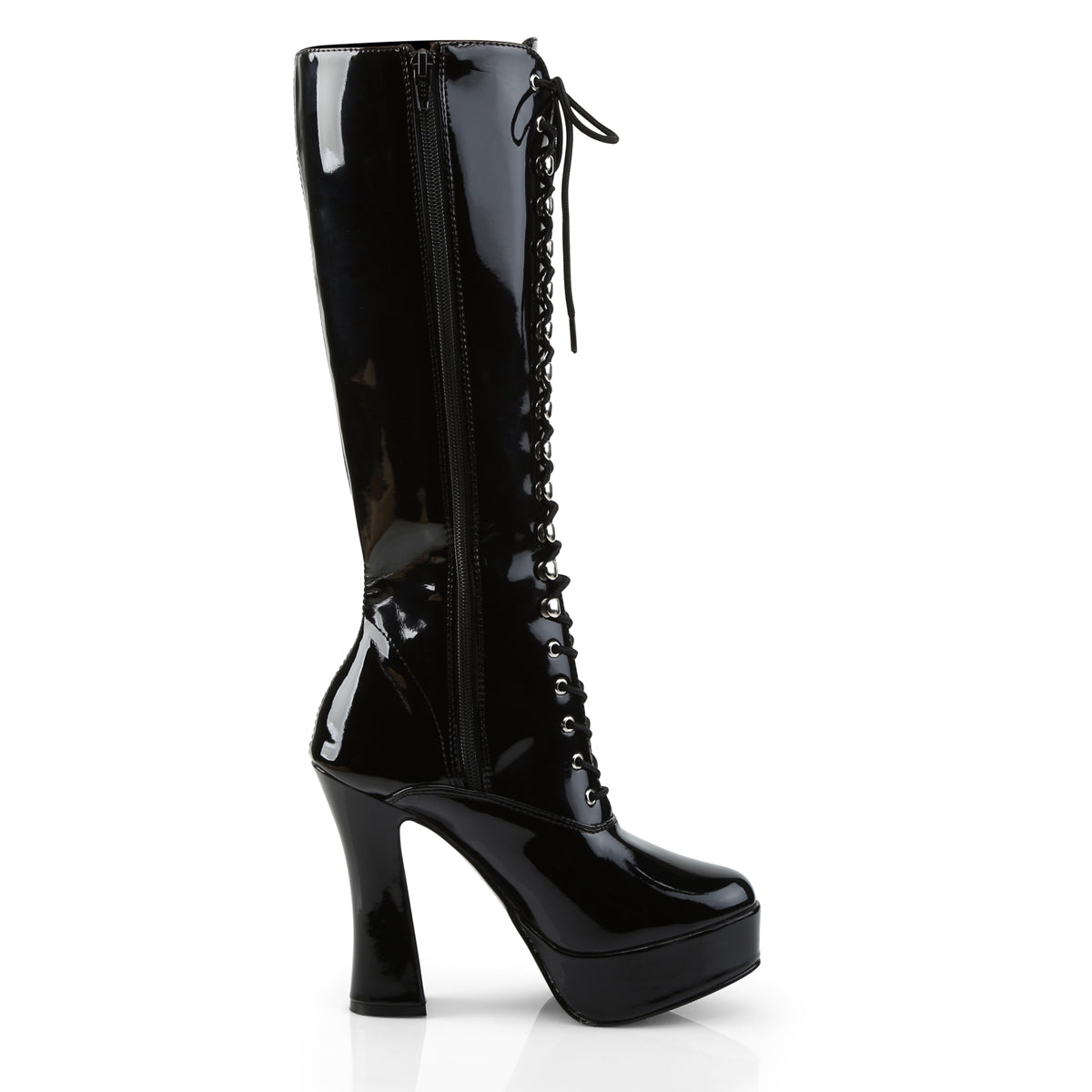 ELECTRA-2020 5 Inch Heel Black Patent Pole Dancing Platforms-Pleaser- Sexy Shoes Fetish Heels