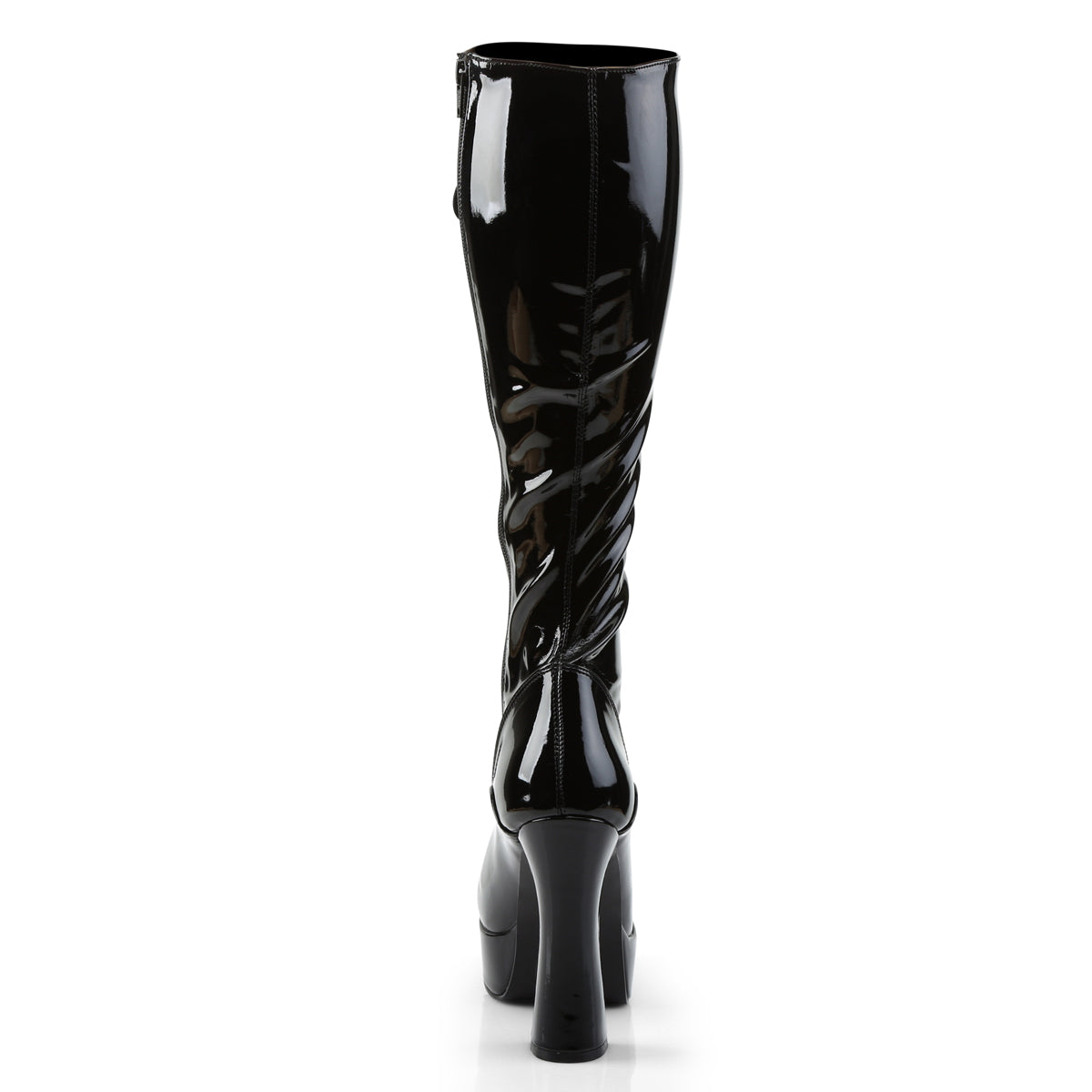 ELECTRA-2023 5" Black Stretch Patent Pole Dancer Platforms-Pleaser- Sexy Shoes Fetish Footwear