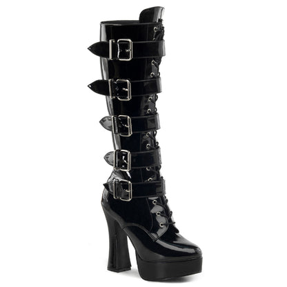ELECTRA-2042 5 Inch Heel Black Patent  Stripper Platforms High Heels